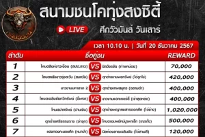 ปกวัวชน สนามชนโคทุ่งสงซิตี้ 20 ธค 67